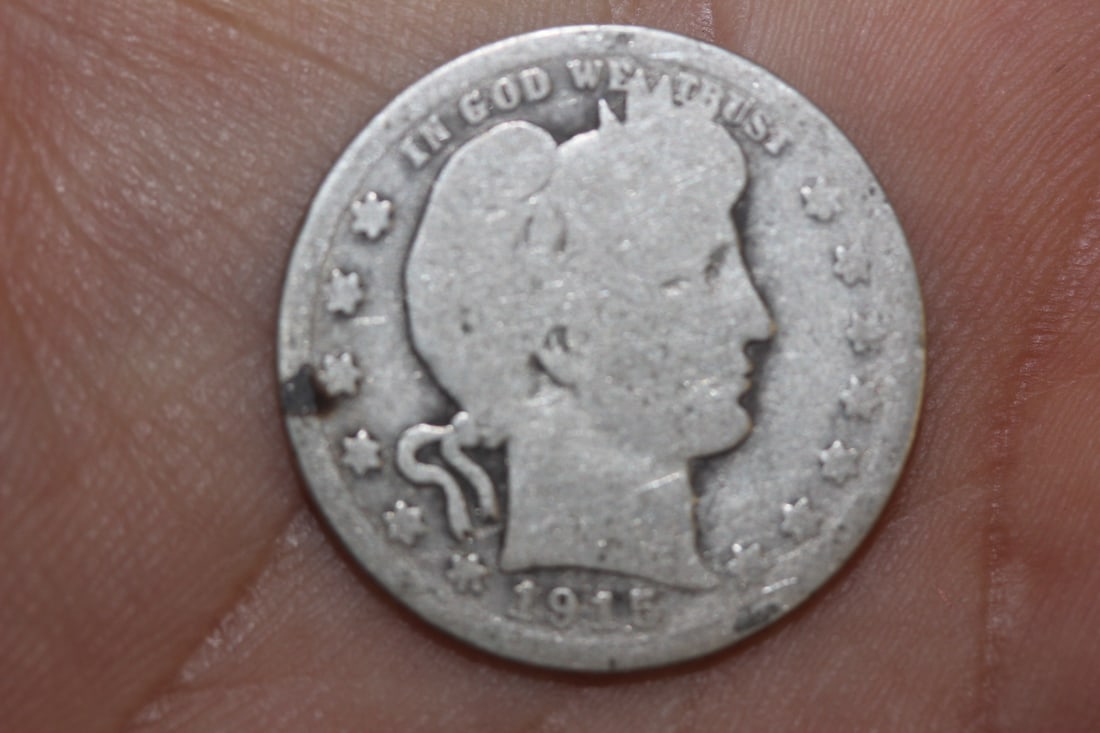 1915-D Barber Silver Quarter: as shown