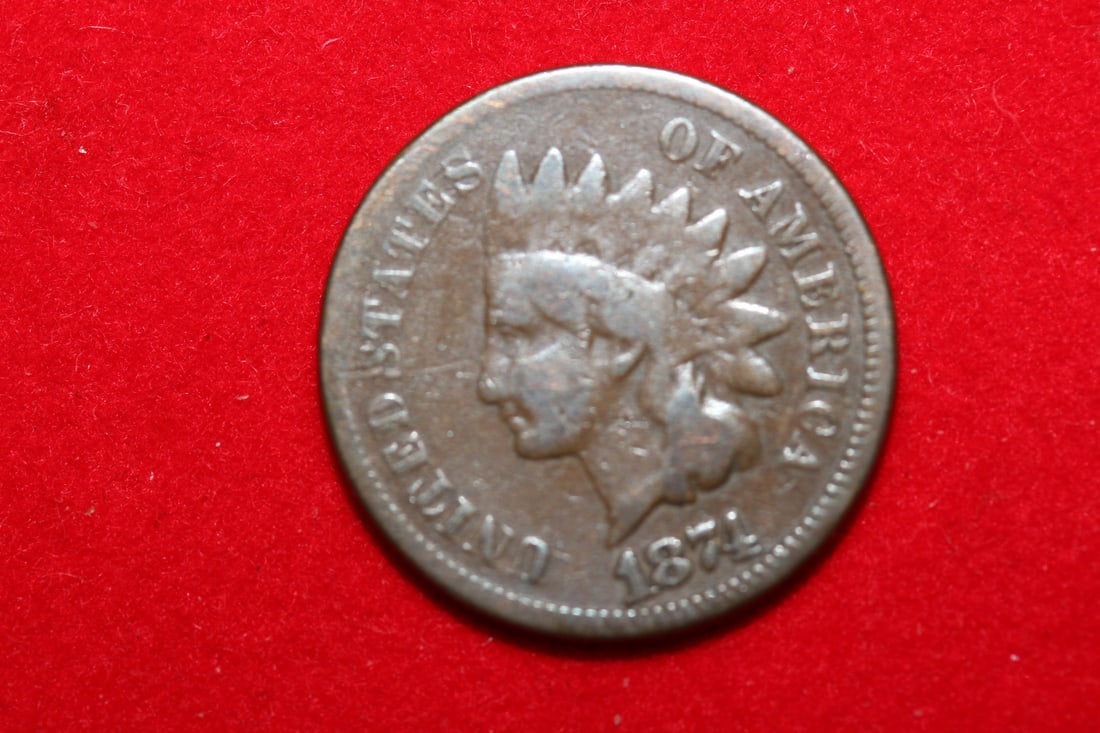 1874 Indian Head Cent: as shown on photos