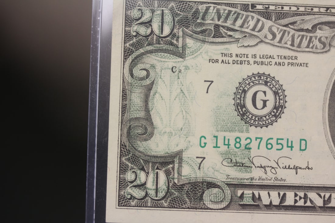 Mint Error 1990 $20 Note - Overprint - 3