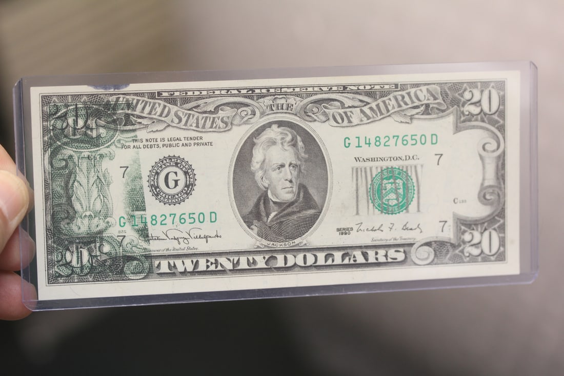 Mint Error 1990 $20 Note - Overprint: appeared to be uncirculated
