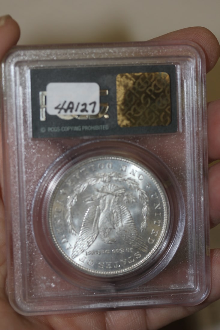 PCGS Graded 1896 Morgan Silver Dollar - 5