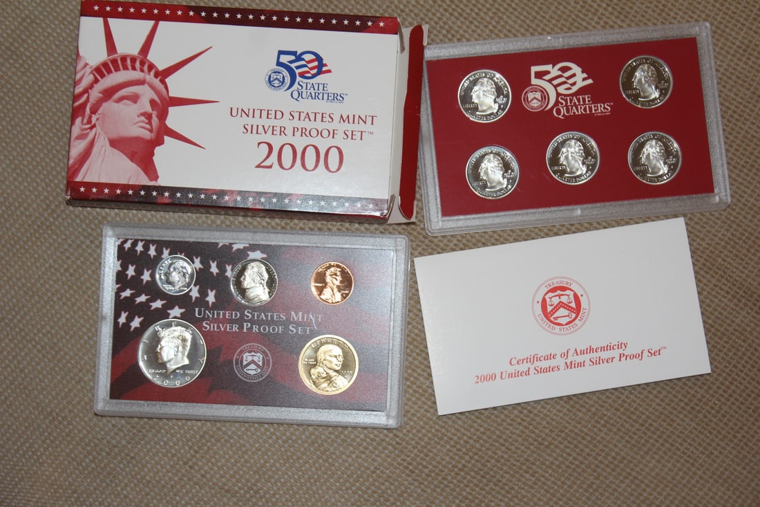 US Mint 2000 Silver Proof Set: as shown on the photos