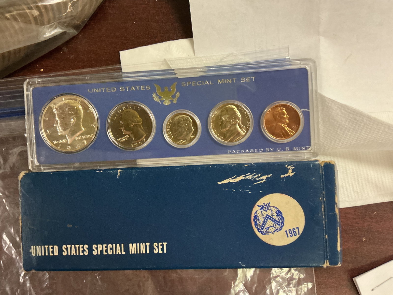 1967 US Special Mint Set: Kennedy half: 40% silver