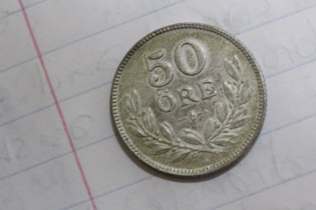 1935 50 ore Sweden Silver Coin: as shown