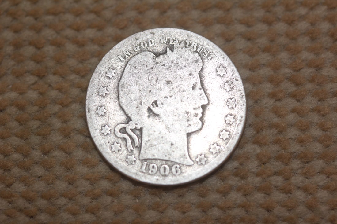 1906 Barber Silver Quarter: as shown