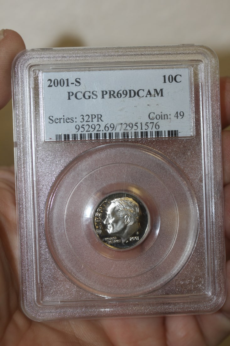 PCGS Graded 2001-S 10 Cents: PCGS PR69 DCAM