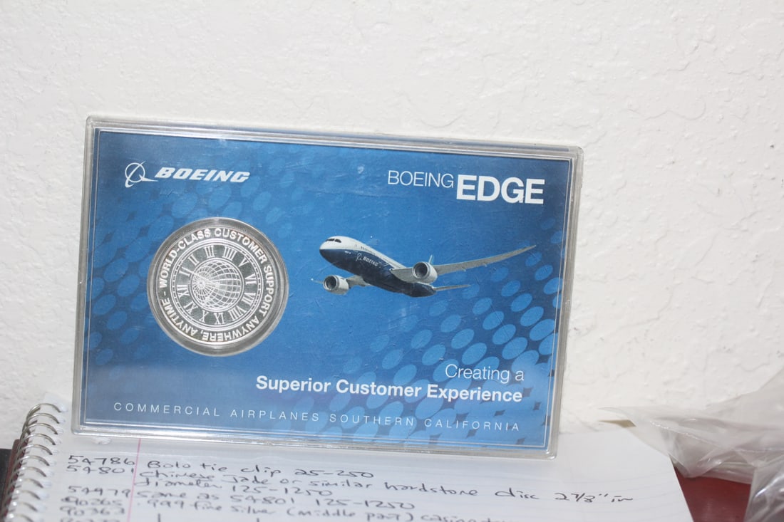 Boeing Edge Coin: content of metal unknown, but doesn't appear to be silver