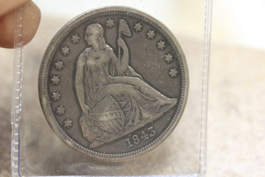 1843 Seated Silver Dollar: key date - low mintage