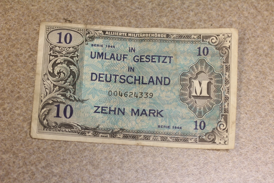 1944 Germany Military Allied MPC Currency: Ten Zehn Mark