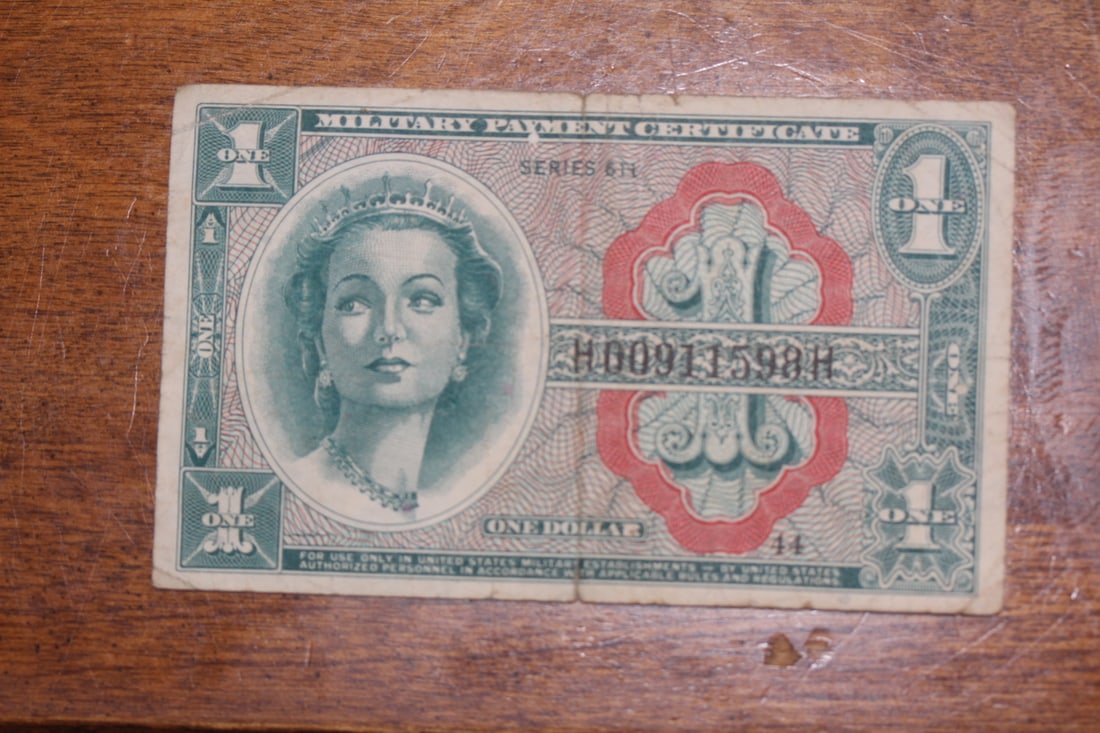 One Dollar Military Bank Note: as shown