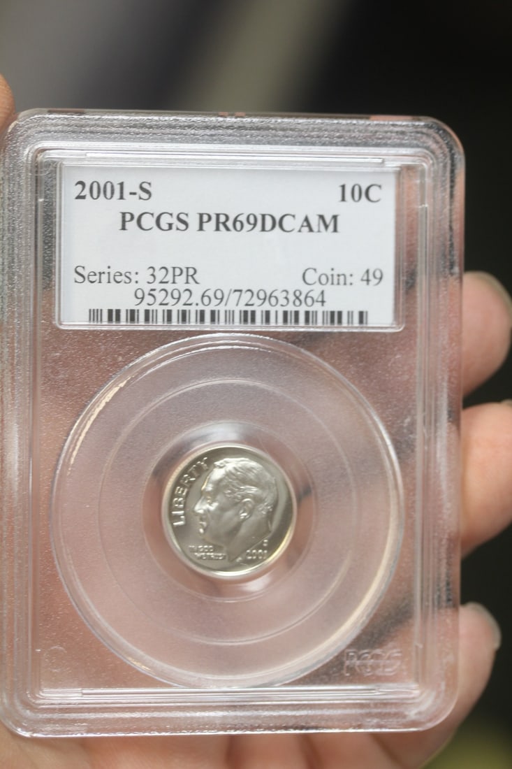 PCGS 2001-S Graded Dime: PR69 DCAM