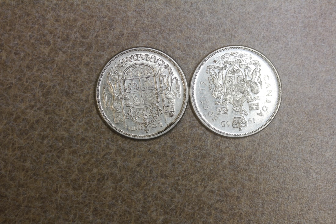 Lot of 2 Canadian Silver Half Dollars - 2