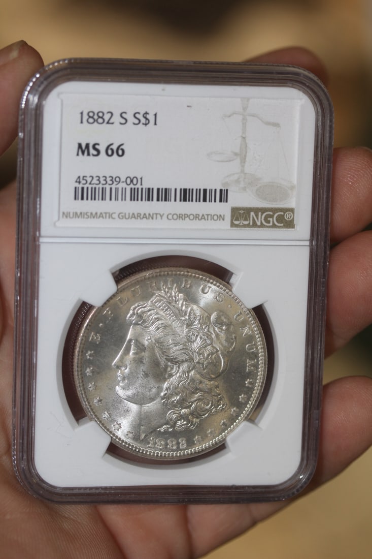 NGC Graded 1882-S Morgan Silver Dollar: MS66
