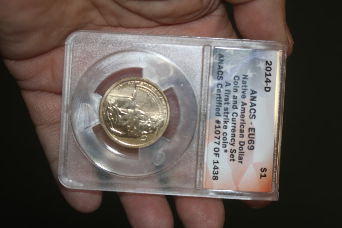 Anacs Graded 2014-D Native American Dollar: EU60