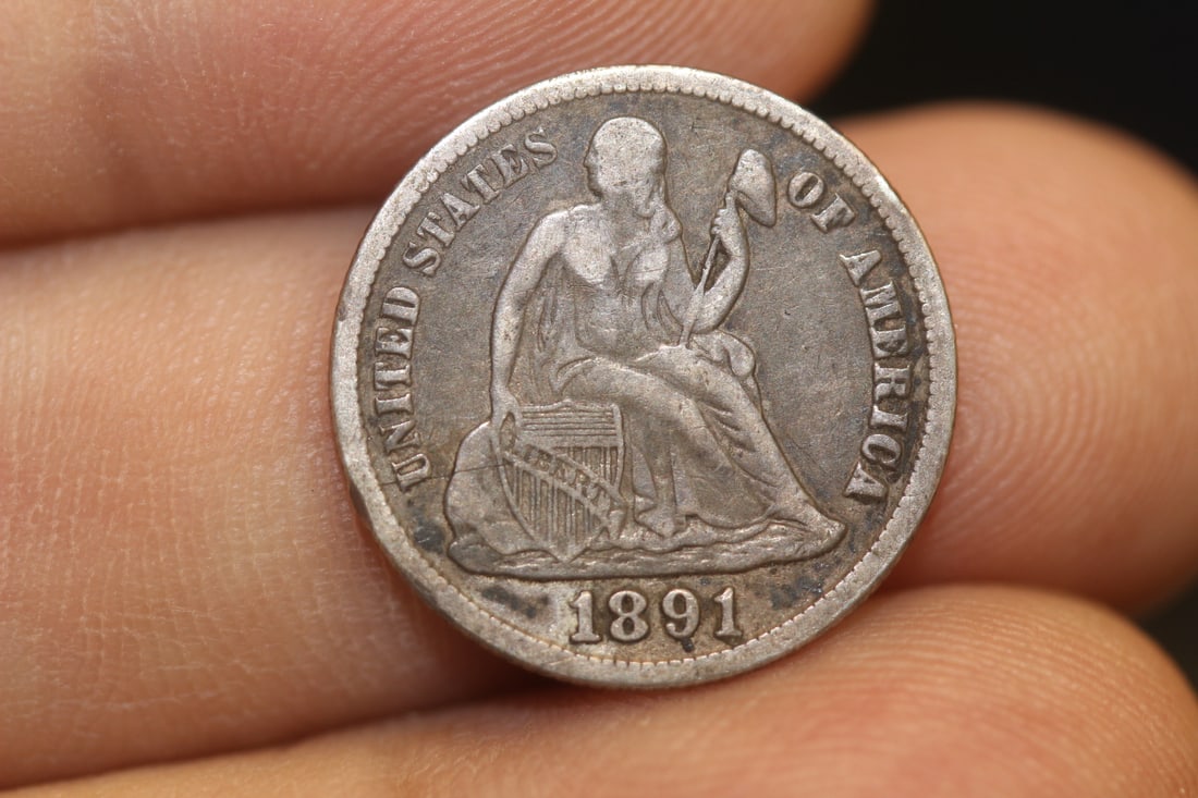 1891 Silver Dime: as shown