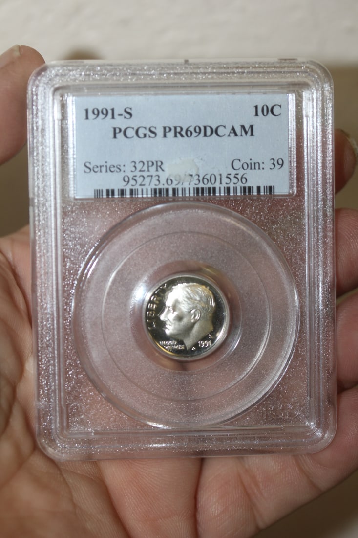 PCGS Graded 1991-S 10 Cents: PCGS PR69 DCAM