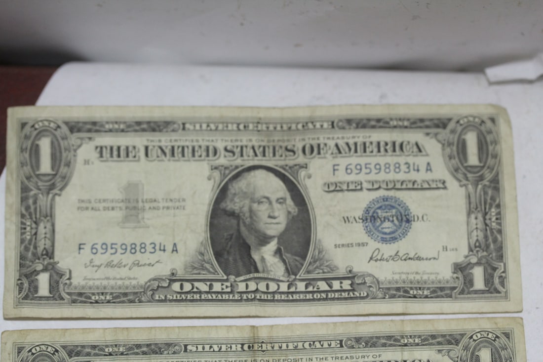 Lot of 2 Blue Seal $1.00 Note - 2