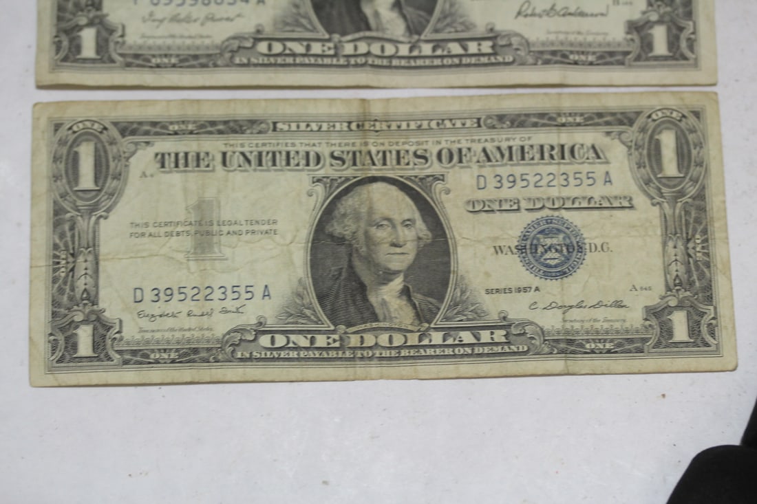 Lot of 2 Blue Seal $1.00 Note - 3