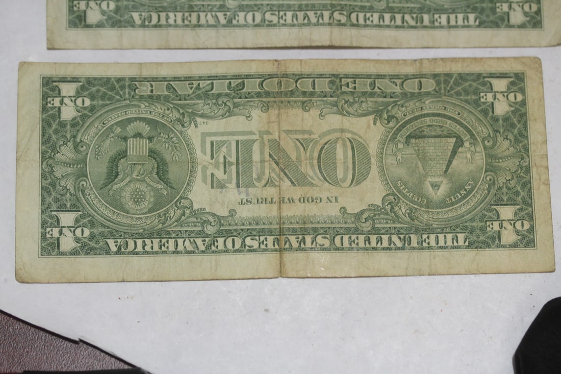 Lot of 2 Blue Seal $1.00 Note - 5