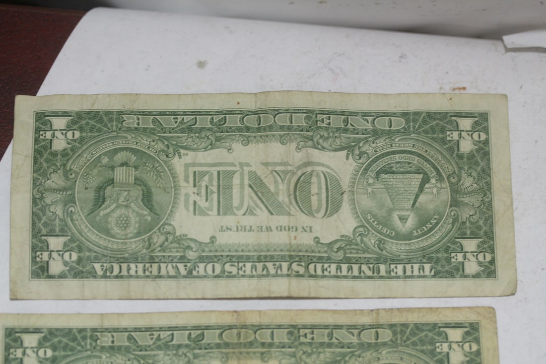 Lot of 2 Blue Seal $1.00 Note - 6
