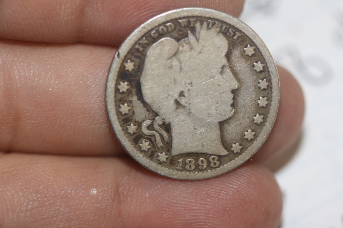 1898 Barber Silver Quarter: as shown