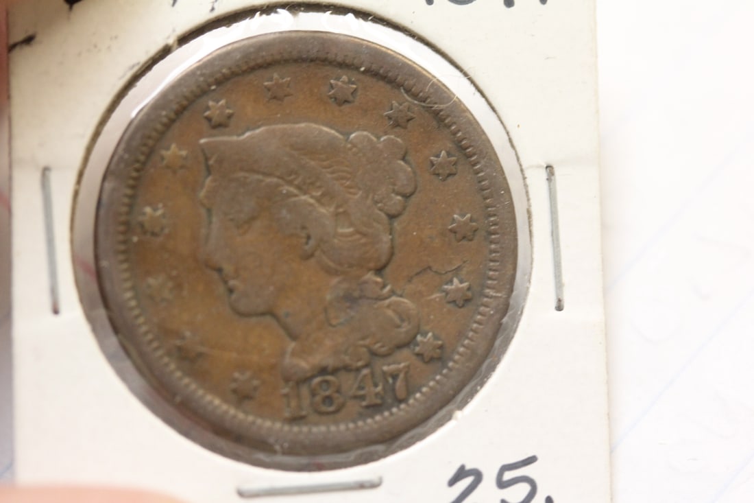 1847 Large Cent: as shown