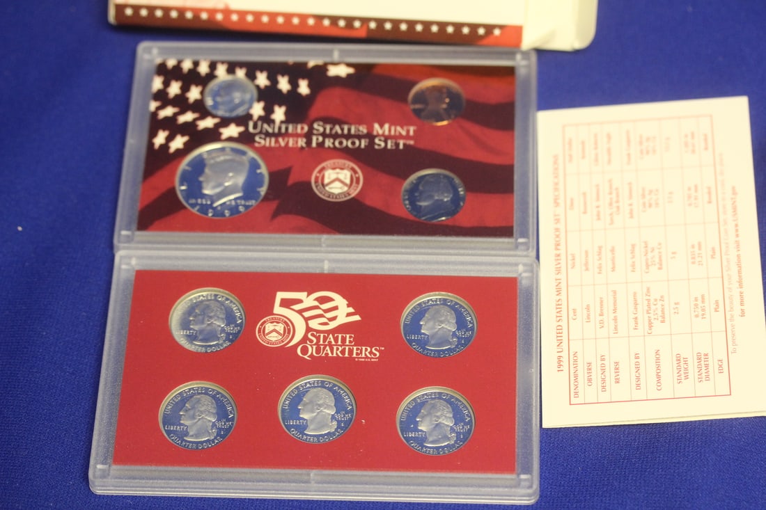 A 1999 US Mint Silver Proof Set (1 of 6)