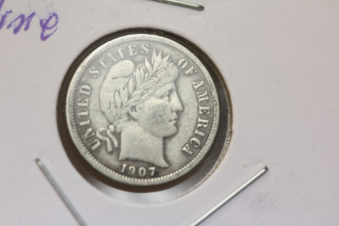 1907 Barber Dime: as shown