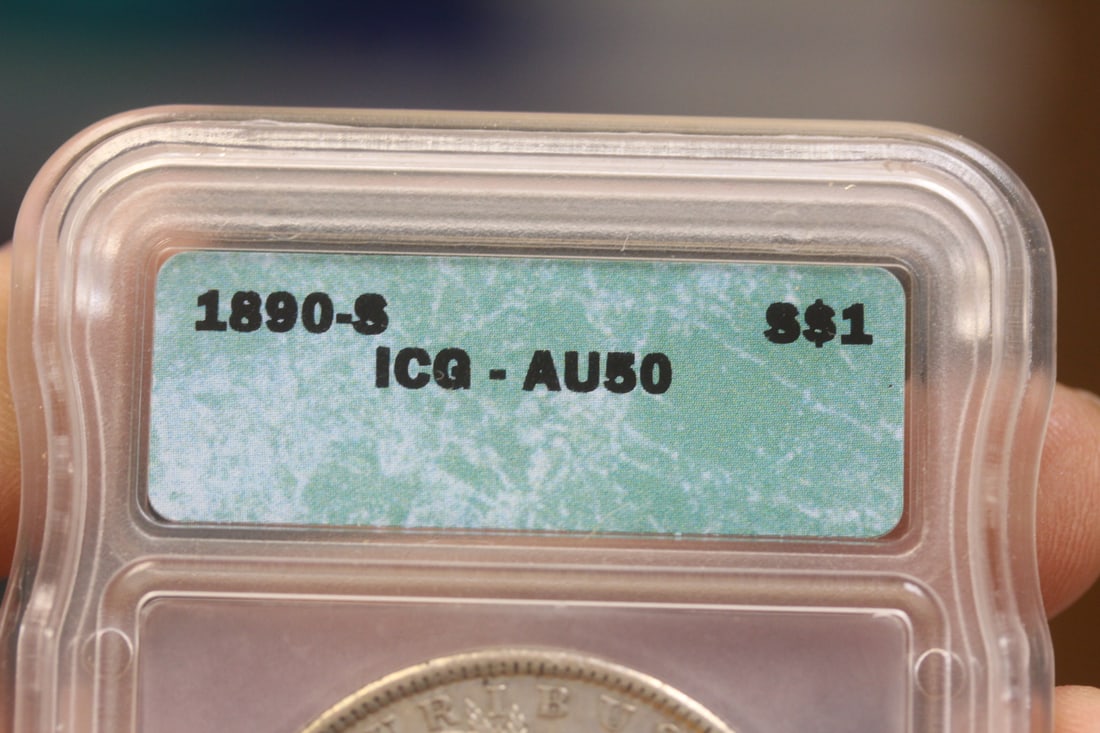 ICG Graded 1890-S Morgan Silver Dollar - 3