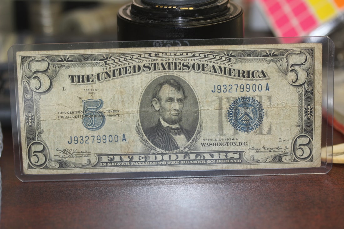 1934 $5.00 Note: as shown