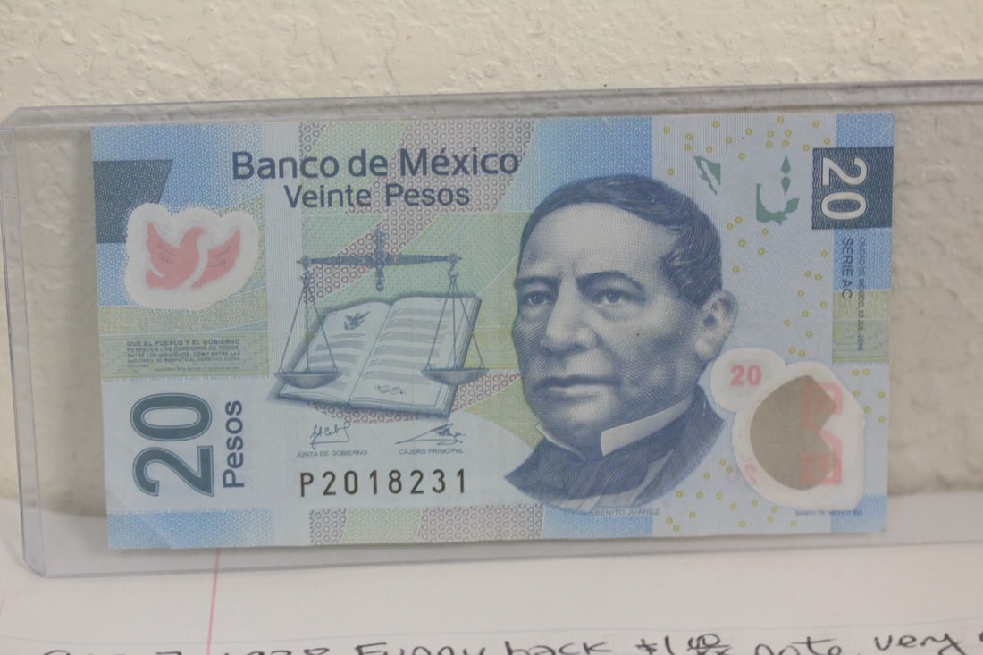 Mexico 20 Pesos Bank Note: as shown