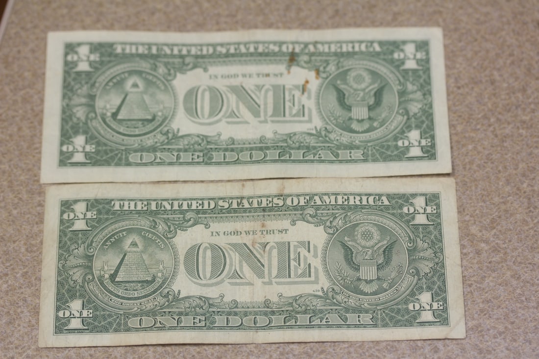 Lot of 2 1957 Blue Seal $1.00 Note - 2