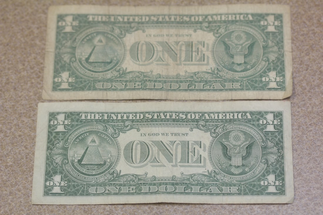 Lot of 2 1957 Blue Seal $1.00 Note - 2