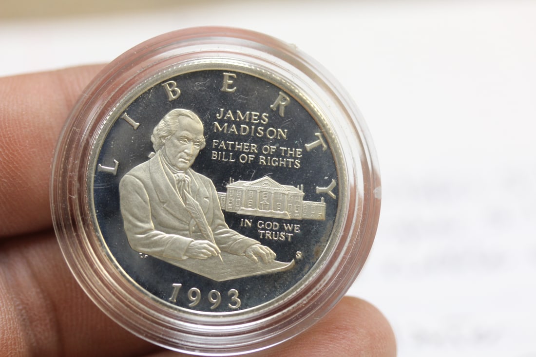 James Madison 1993 Silver Half Dollar: 90% silver