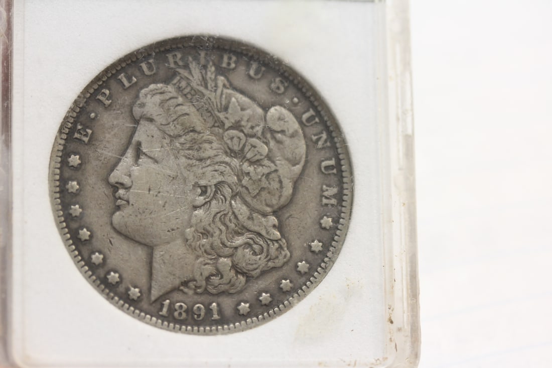 Graded 1891-CC Morgan Silver Dollar: EF40