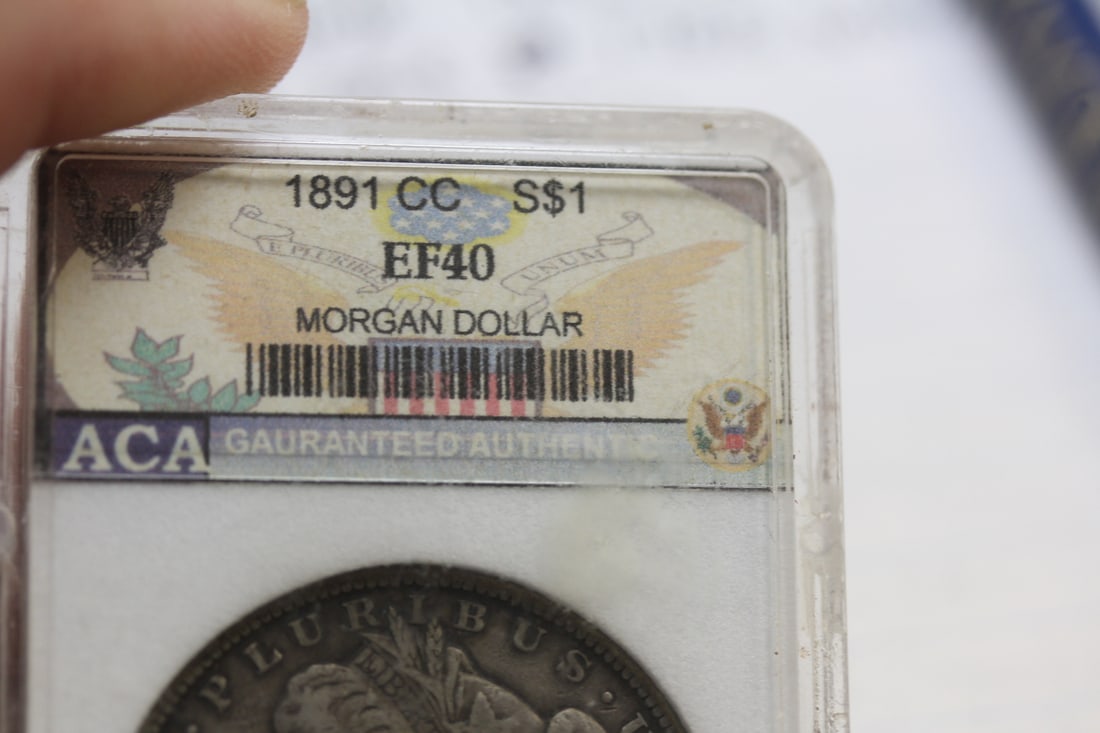 Graded 1891-CC Morgan Silver Dollar - 2