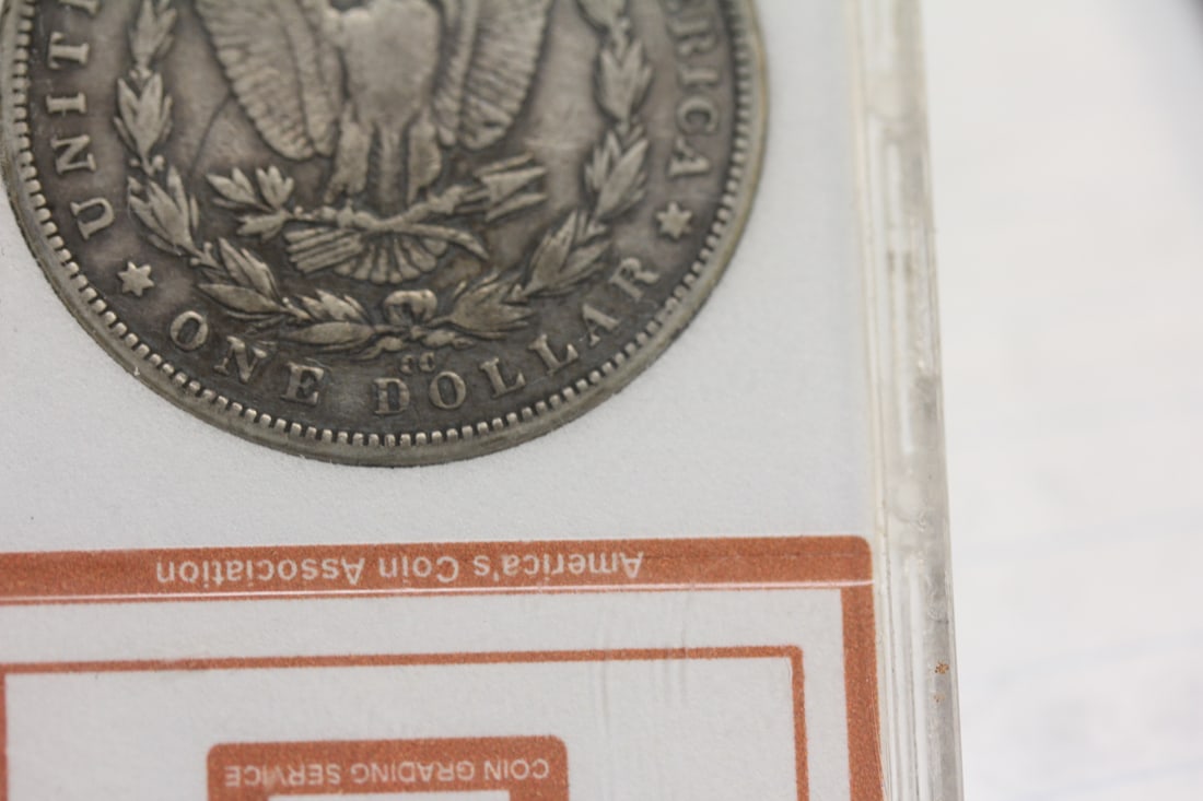 Graded 1891-CC Morgan Silver Dollar - 4