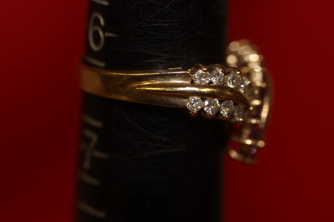 A 14 Karat Gold Ruby and Diamond Ring - 2
