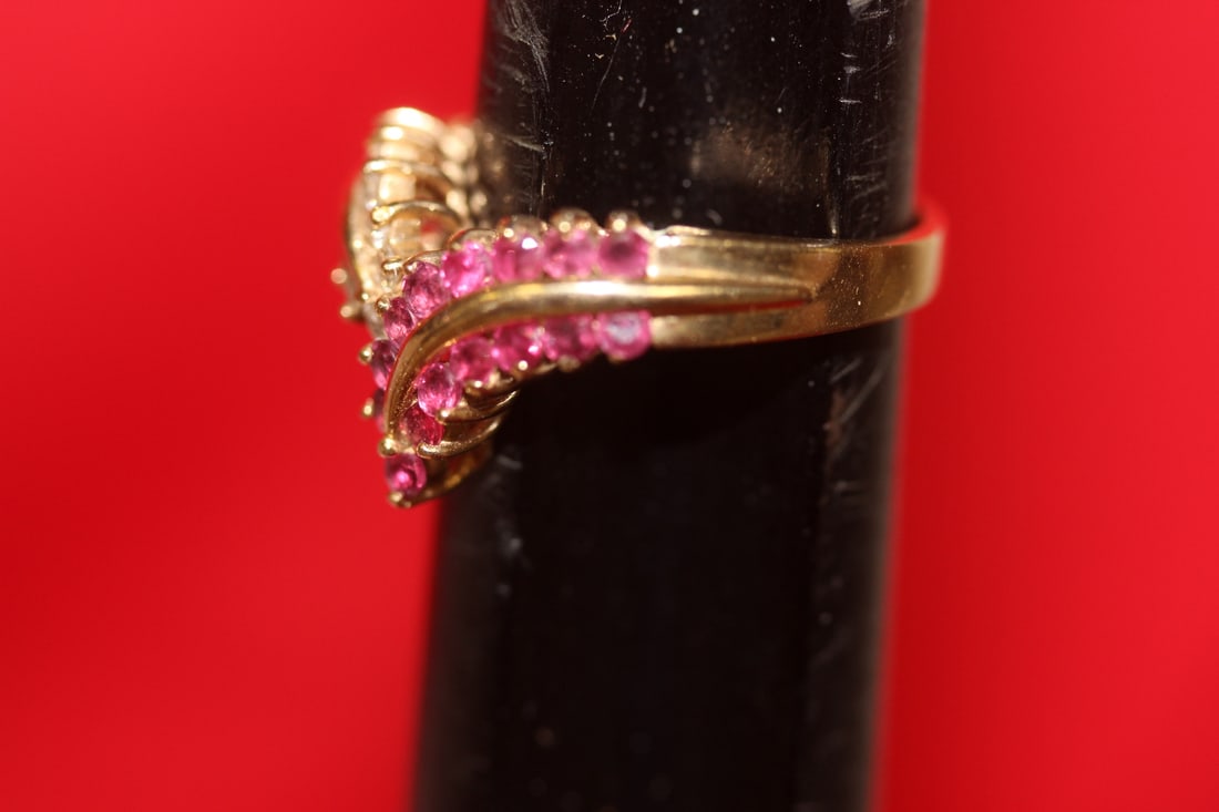 A 14 Karat Gold Ruby and Diamond Ring - 3