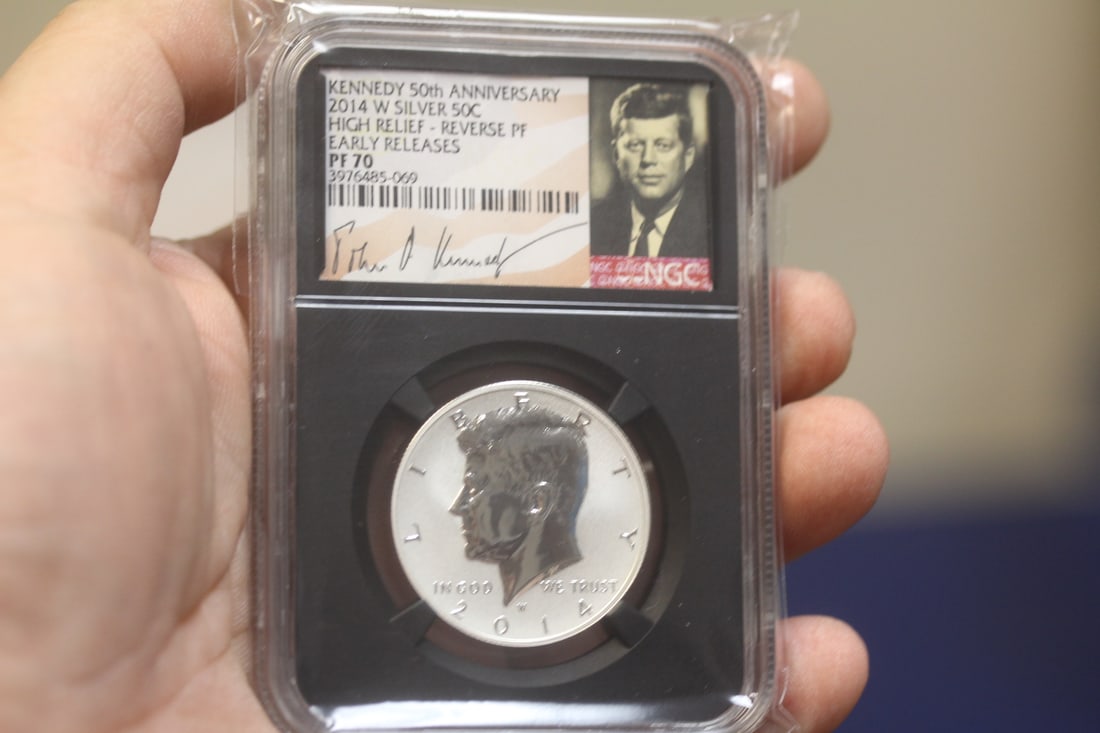 NGC Graded 2014-W Silver Kennedy Half Dollar: PF70 Ultra cameo - high relief - ealry release - reverse proof