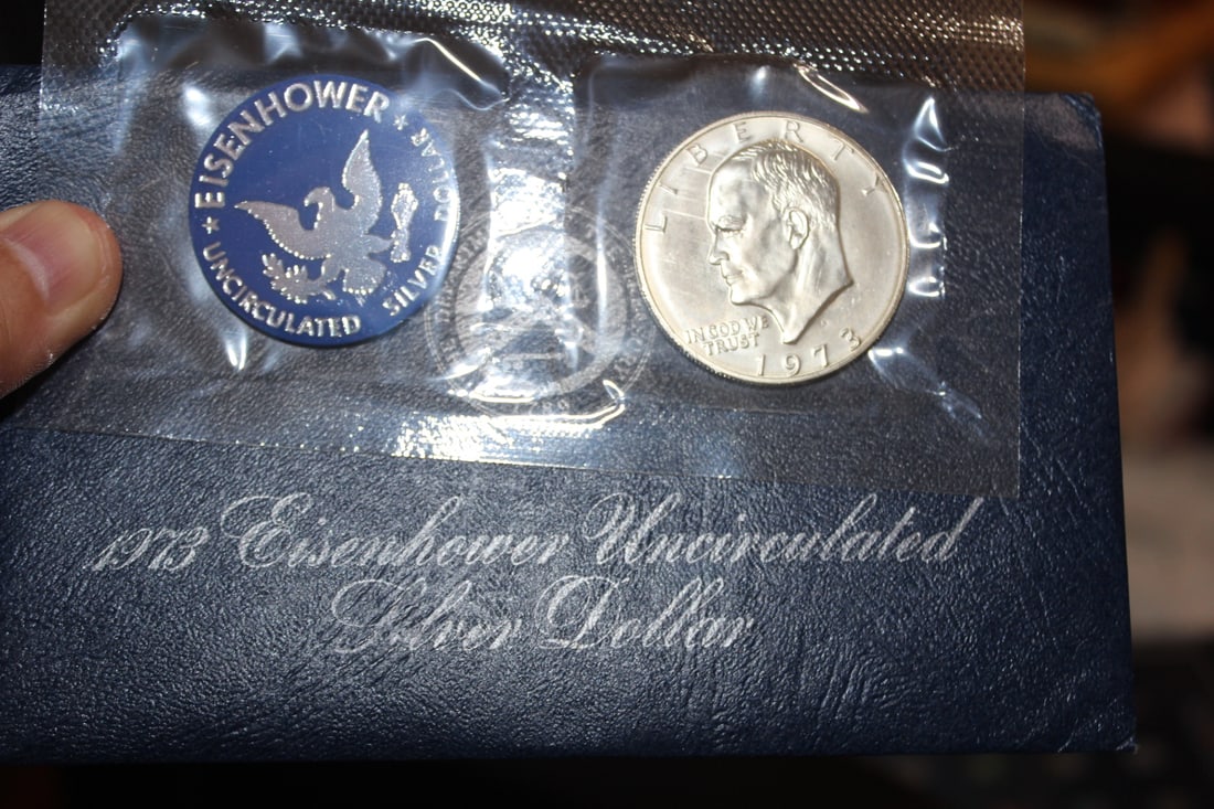 1973 Silver Eisenhower Uncirculated Dollar: as shown