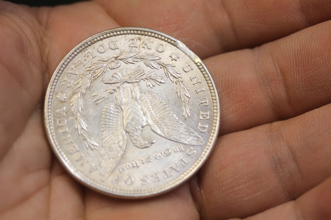 1921 beautiful Morgan silver error coin - 5