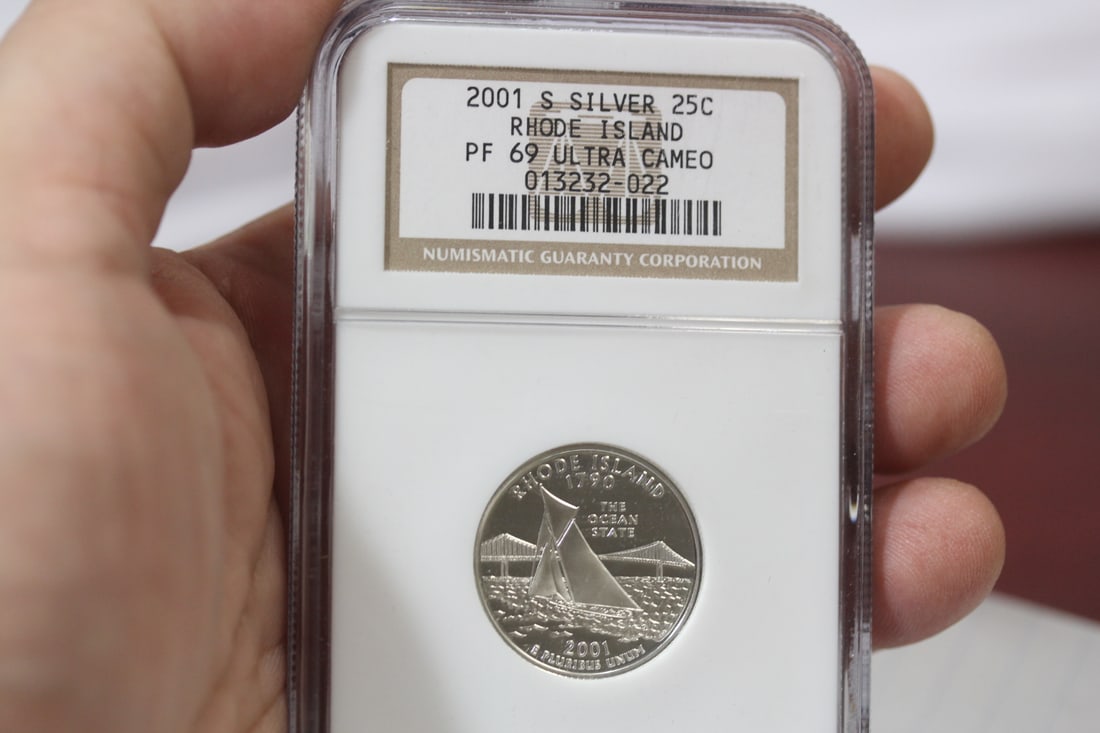 NGC Graded 2001-S Silver Quarter: PF69 - Rhode Island
