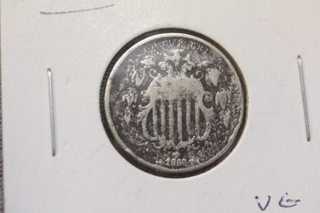 1868 Shield Nickel: as shown