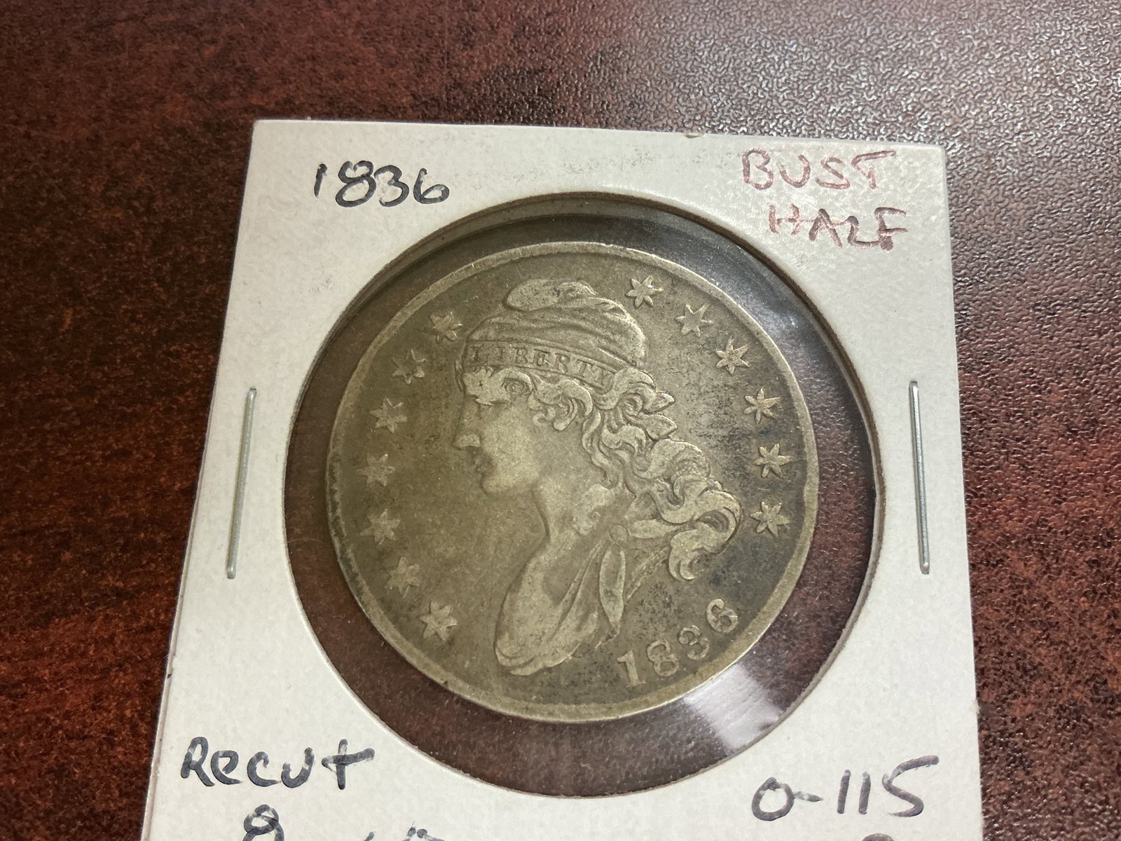 1836 Silver Bust Half Dollar: as shown