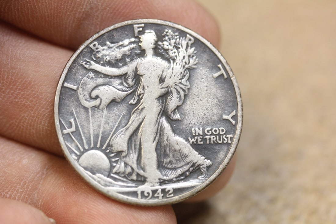 1942-D Walking Liberty Silver Half Dollar: 90% silver