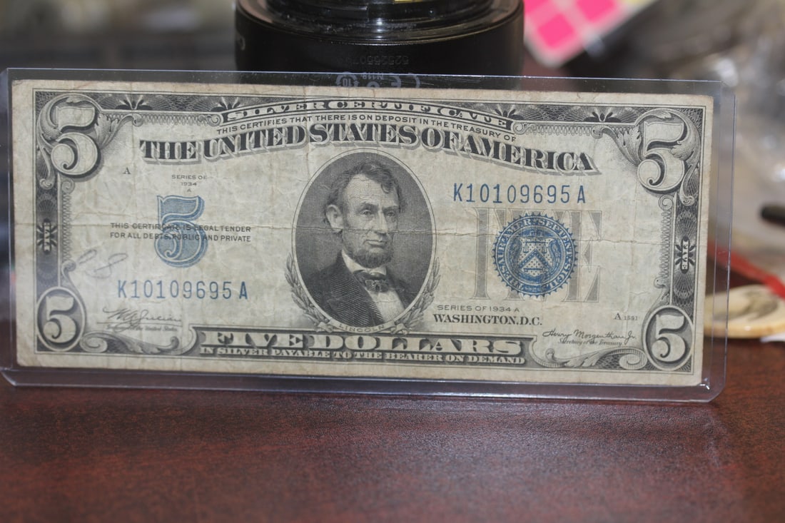 1934 $5.00 Note: as shown