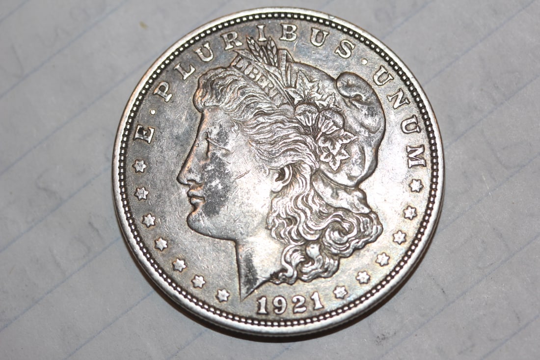 1921 Morgan Silver Dollar: as shown on photos