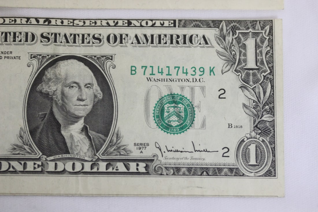 Lot of Two Cut Error One Dollar Notes - 4