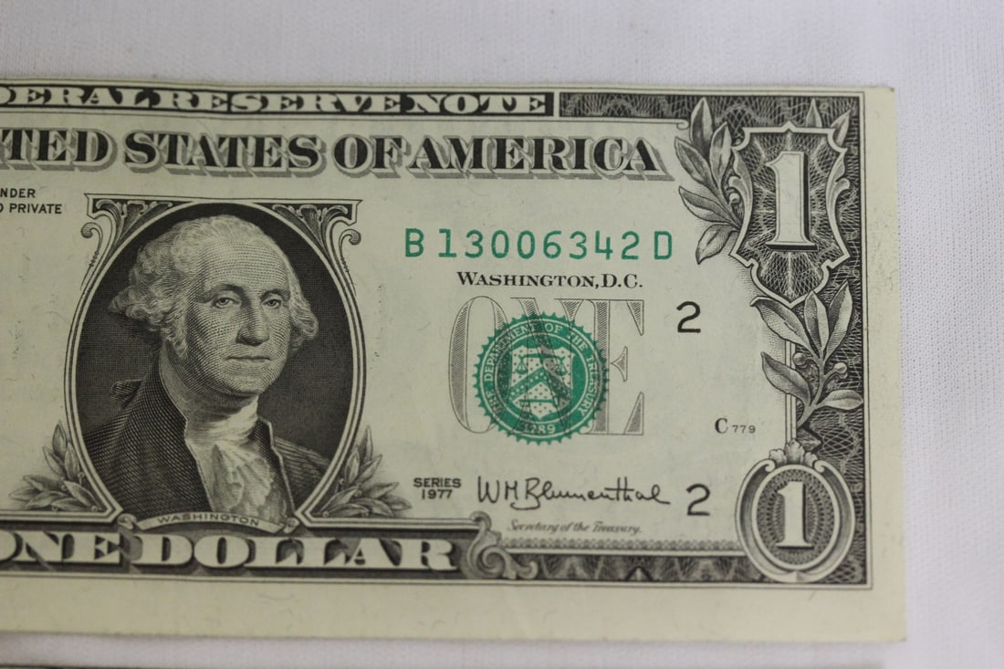Lot of Two Cut Error One Dollar Notes - 5